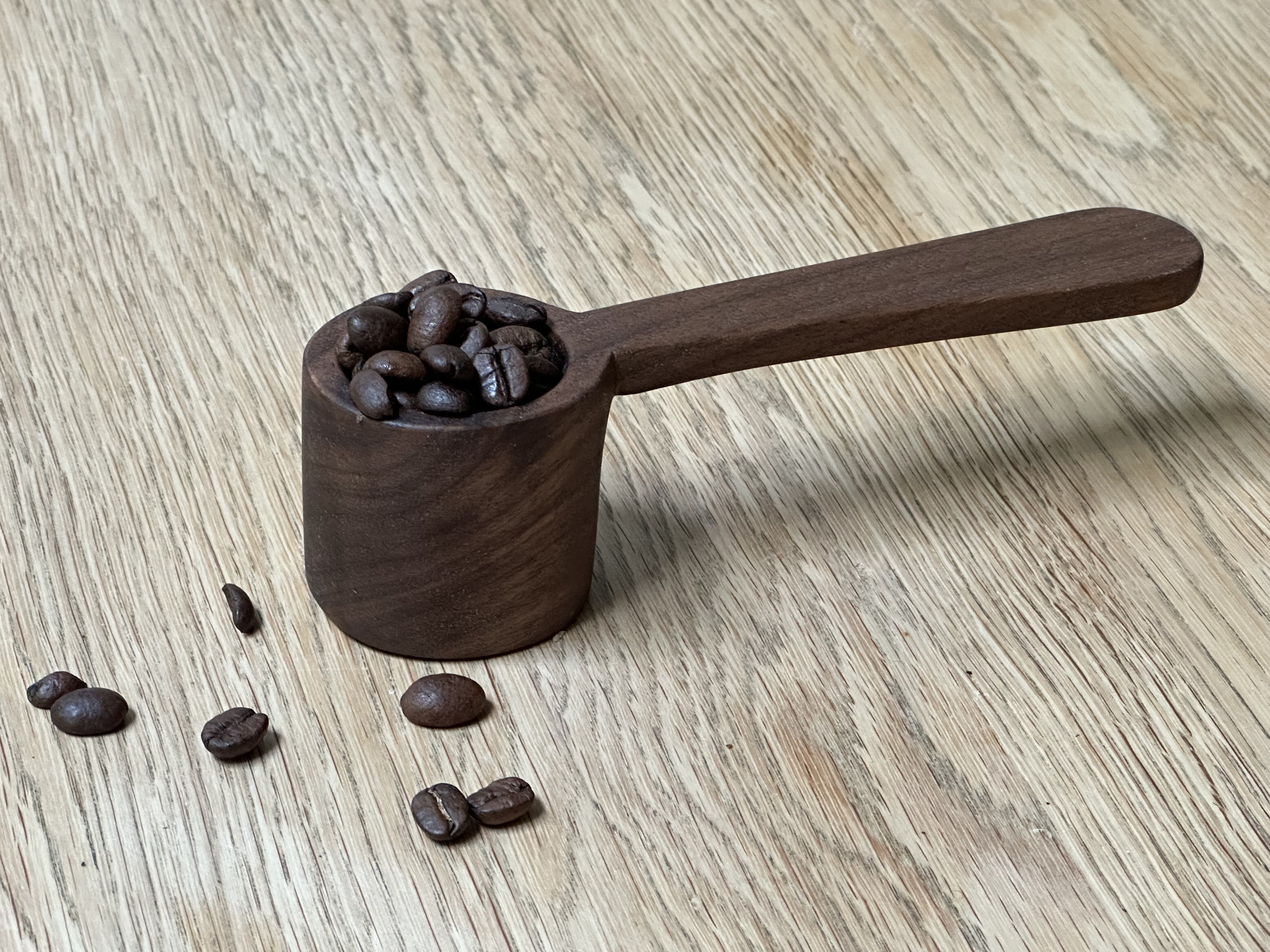 Walnut coffee scoop